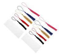 10 pezzi segnalibri acrilico trasparente rettangolari con nappine