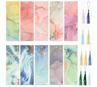 10 pezzi segnalibro personalizzatoin carta effetto marmo Segnalibri di Carta Colorati con Nappa segnalibro regalo gadget compleanno regalo ideale per studenti e amanti della lettura maestre colleghi