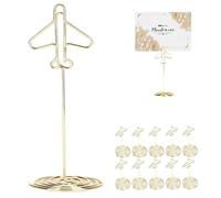 10 Pezzi Segnaposto Da Tavolo Matrimonio, Porta Numeri Da Tavolo Oro, Segnatavolo Matrimonio Portafoto Da Tavolo in Metallo Porta,Note Porta Aereo Dorato Con Base,Segnaposto Per Matrimonio Comunione