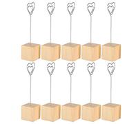 10 Pezzi Segnaposto Legno a Forma di Cuore,Porta Numeri da Tavolo,Tavolo Foto Titolare,Memo Clip Forma a Forma di Cuore Portafoto Clip in Legno