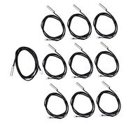 10 Pezzi Sensore di Temperatura a Termistore 1 M di Lunghezza del Cavo 5 * 25 Mm Testa Cilindrica(50K B3950)