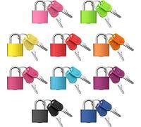 10 Pezzi Serrature Valigia con Chiavi, Lucchetto in Metallo Lucchetto per Bagagli Piccolo Lucchetto Multicolore Lucchetto a Chiave per Scuola Palestra Aula Gioco Abbinato, 10 Colori