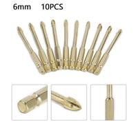10 Pezzi/Set 6mm Titanio Ceramica Mattonella Marmo Vetro Trapano Bit Spear-Head
