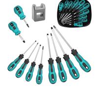 10 Pezzi Set Cacciaviti Magnetico Precisione, Set di Cacciaviti Professionali, Cacciavite a Stella e a Testa Piatta, con Magnetizzatore e Scatola di Immagazzinaggio