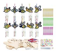 10 Pezzi Set Campanelli Eolici Ape Fai Da Te, Set Campanelli Eolici In Legno Per Bambini, Decorazioni Api, Decorazioni Festa Delle Api, Campanelli Eolici Api Artigianato
