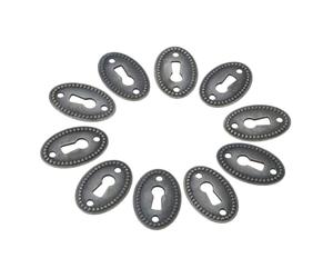 10 pezzi/set coperchio del buco della serratura ovale in bronzo antico modello cavo connettore armadio portagioie in rilievo verticale con viti Per Porte Interne,Esterne