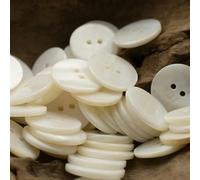 10 pezzi Set di bottoni rotondi classici in madreperla naturale per abbigliamento Accessori da cucito con conchiglia nera per designer-Conchiglia di perle bianche-18 mm (10 pezzi)