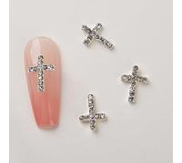 10 pezzi/set di ciondoli a forma di croce 3D per unghie in lega per gemme acriliche decorazioni artistiche accessori retrò Charm acrilico decorazione accessori per il design