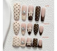 10 pezzi Set di manicure alla moda e dolce a pois, inclusi smalto gel per unghie, decorazioni per unghie a 3D a forma di stella, decalcomanie per unghie a pois e a forma di pentagramma, smalto per ung