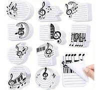 10 pezzi/set di note musicali adesive assortite, blocco note da 30 fogli, carta da lettere autoadesiva, quaderno musicale, note adesive a forma di pianoforte, adesivi a forma di nota musicale, adesivi