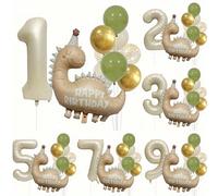 10 pezzi Set di palloncini a tema dinosauro - palloncini in lattice da 12 pollici e palloncini in foil da 32 pollici, adatti per feste di compleanno, feste a tema Jurassic, baby shower e decorazioni p