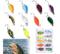 10 Pezzi Set di Spoon Trout Area, Mini Esche Artificiali, Flash Cucchiaini Pesca Spinning Trota con Scatola, Metallo 2.5g 3.5g 5g, per Varietà di Pesci e Acque