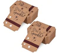 10 pezzi/Set Etichette per matrimonio, dotate di foglio allegato coordinato, stile rustico "Lascia brillare l'amore", cartoncino decorativo, adatto per cerimonie di uscita, anniversari, feste, regali