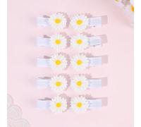 10 pezzi/set Fermagli per capelli a fiori in stile Y2K per ragazze, mollette per capelli bianche per la Festa della Mamma, mollette a margherita Dopamine, mollette per capelli da vacanza alle Hawaii,