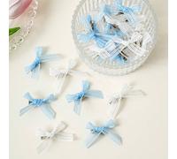 10 pezzi/set Fermagli per capelli con fiocco in stile Ins, in rete blu e bianca, accessori per capelli carini da ragazza per vacanze, strumento di styling per frangia e capelli ribelli, versatile per
