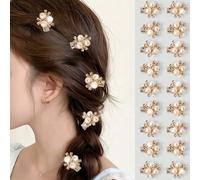 10 pezzi/Set Fermagli per capelli con fiori di strass e perle, eleganti e carini in stile principessa, fermagli a coccodrillo per capelli, accessori per frangia laterale e capelli ribelli PianteAcciai