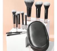 10 pezzi Set mini portatile di pennelli per trucco, include borsa per pennelli, setole dense e morbide adatte per pelli sensibili, adatto per tutte le donne, può essere regalato alle amiche, compatto 