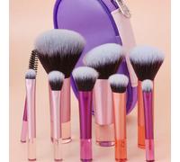 10 pezzi Set mini portatile di pennelli per trucco, include borsa portapennelli, setole dense e morbide adatte per pelli sensibili, adatto per tutte le donne, può essere regalato alle amiche, compatto