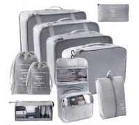 10 pezzi/Set Organizer da Viaggio, Comprende: Borsa per Articoli da Toeletta, Borsa Cosmetica, Borsa per Scarpe, Borsa per Trucchi, Organizer Cosmetico, Borsa per Ordinare i Vestiti, Strumenti Organiz