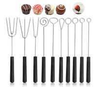 10 pezzi Set per immersione di cioccolato, forchette per fonduta in acciaio inox Matita artistica per chef Strumento di decorazione fai da te per la torta di caramelle di frutta