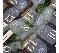 10 pezzi/set Targhette numerate a forma di arco in acrilico, per feste, lauree, tavoli da matrimonio D,B,C,A,E,31-40,1-10,21-30,11-20,1-5,Targa dorata (1-10),Targa Golden Zhuo (11-20)PMMA