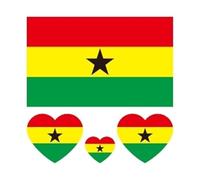 10 pezzi/set tatuaggio temporaneo bandiera nazionale adesivo tatuaggio finto regionale impermeabile usa e getta attività corporee for donne e uomini (Color : Ghana, Size : A)