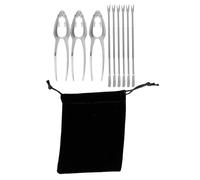 10 Pezzi Set Utensili per Frutti di Mare, Acciaio Inox con Borsa | Tavola e Cucina, Include Forchette, Pinze, Estrattori e Custodia per Servizio Elegante