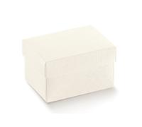 10 PEZZI SETA BIANCO Scatola BOMBONIERA FONDO E COPERCHIO 20x20x6 cm 0L51