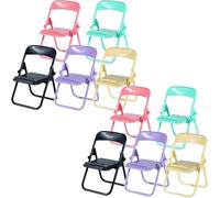 10 Pezzi Sgabello Pieghevole Multicolore per Telefono, Supporto Universale per Cellulare Colore Caramello, Mini Supporto per Telefono Pieghevole per Sedia, Sgabello Pieghevole per Scrivania Decoro