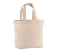 10 pezzi Shopper con soffietto alla base 32 X 24 X 10 CM in cotone 120 g/m2, manici corti 25 x 18 cm (naturale)
