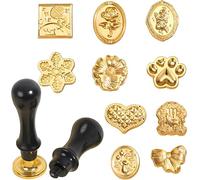 10 Pezzi Sigillo In Cera, Kit Di Timbri Per Sigilli Di Cera, Stile Retrò Teste Timbri Ceralacca, Con Manico Per Timbro Sigillo Di Cera, Per Buste, Inviti, Decorazioni Regalo