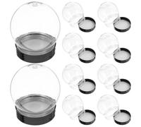 10 Pezzi Snow Globe Vuota Fai in Plastica Trasparente Nera