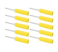 10 pezzi Son di prova per piercing, pin son di prova del filo con pressione di banana 2 mm a 4 mm Isolamento in PVC per multimetro (Amarillo)