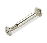 10 Pezzi SOTECH Viti per Mobili CONNECT Ø 5 mm con Filettatura M4 Viti di Collegamento con Manicotto Acciaio Nichelato per Legno Spesso 31-40 mm Connettori per Armadi Intaglio a Croce PZ2