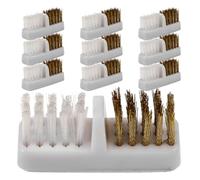 10 Pezzi, Spazzola Pulizia Unghie a Doppia Testa per Punte | Fibra Sintetica, Plastico, Filo D’acciaio e Rame, Pulizia Leggera, per Supporti da Manicure e Banco Pedicure