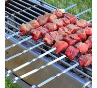 10 pezzi spiedini piatti addensati bastoncini per barbecue in acciaio