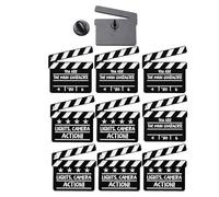 10 Pezzi Spilla a Forma di Clapper Nero, Cartone, Leggera, in Lega | Chiusura Sicura, Stile Classico da Cinema, per Festival e Festa di Fine Riprese