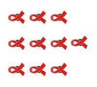 10 Pezzi Spilla da Petto Nastro Rosso in Ferro, Stile Creativo | Feste e Matrimonio, Design Unico per Signore e Ragazze, Colore Rosso, Accessorio Elegante