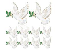 10 Pezzi Spilla in Lega di Zinco Elegante Colomba della Pace | Finitura Bianca Resistente allo Sbiadimento, Chiusura Delicata per Giacche e Risvolti, Set