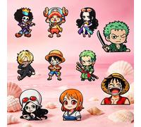10 Pezzi Spille in Smalto Anime One Piece Rufy, Simpatiche Spille a Tema Cartone Animato per Cappotti, Distintivi da Risvolto alla Moda da Uomo, Gioielli Regalo per i Fan