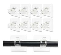 10 Pezzi Staffa Autoadesiva per Asta Tende Supporti, Ganci per Tende Senza Bucare Trasparente, Supporti Asta Tende, Tende Finestre PVC Staffe Autoadesive, per Soggiorno, Bagno, Hotel, Camera da Letto.