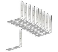 10 Pezzi Staffe Angolari a L in Acciaio Inossidabile per Riparazione di Letti e Rinforzo Mobili, Stampaggio in Unico Pezzo a 90°(100*100*20 (2.9mm thick))