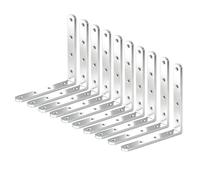 10 Pezzi Staffe Angolari a L in Acciaio Inossidabile per Riparazione di Letti e Rinforzo Mobili, Stampaggio in Unico Pezzo a 90°(125*125*20*2.9mm thick))