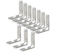 10 Pezzi Staffe Angolari a L in Acciaio Inossidabile per Riparazione di Letti e Rinforzo Mobili, Stampaggio in Unico Pezzo a 90°(65*65*20 (2.9mm thick))