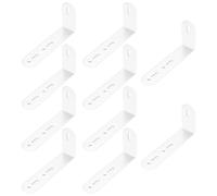 10 Pezzi Staffe Angolari Regolabile, Staffe a L per Legno, Staffa Angolare per Legno Mobili, 90 Gradi Squadretta di Giunzione con 3 Fori, per Supporto Angolo di Fissaggio,Bianco,111x52x25 mm