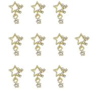 10 pezzi Star Nails Art Charm Decorazioni per unghie a stella pendente, con strass