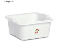 10 pezzi STEFANPLAST BACINELLA QUADRA multiuso in polietilene cm 30