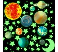 10 Pezzi Stelle Che si Illuminano al Buio, Adesivi Murali Sistema Solare Pianeti e Stelle Adesivi Murali Decorazioni per Soffitti Spaziali per Camera da Letto Bambini Asilo Nido Decorazione