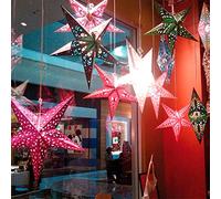 10 pezzi - Stelle sospese Ø 30 cm verde carta