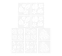 10 Pezzi Stencil Dipinti Fai da Foglie e Fiori per PET Bianco | Modello Riutilizzabile, Bordo Smussato senza Sbavature, per Hobby Creativi, Stile Assortito